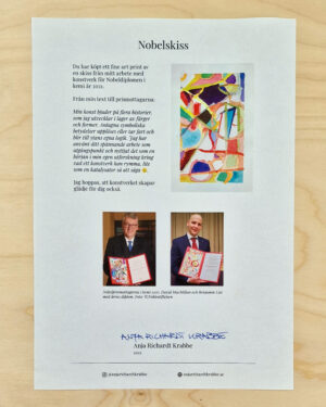 Nobelpris skiss fine art print intyg